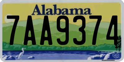 AL license plate 7AA9374