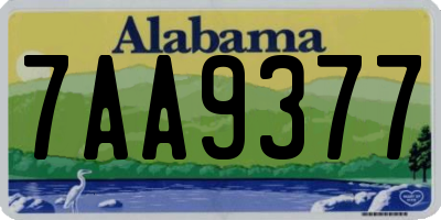 AL license plate 7AA9377