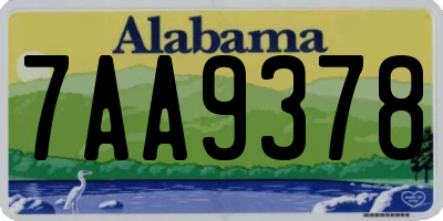 AL license plate 7AA9378