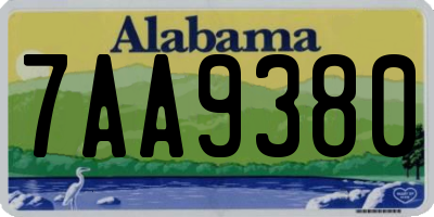 AL license plate 7AA9380