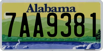 AL license plate 7AA9381