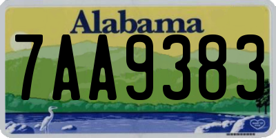 AL license plate 7AA9383