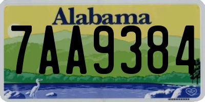 AL license plate 7AA9384