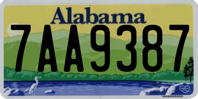 AL license plate 7AA9387