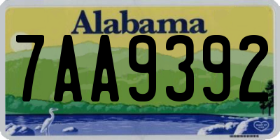 AL license plate 7AA9392