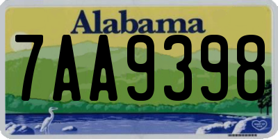 AL license plate 7AA9398