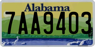 AL license plate 7AA9403