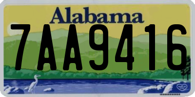 AL license plate 7AA9416