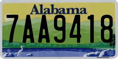 AL license plate 7AA9418