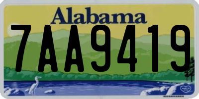 AL license plate 7AA9419