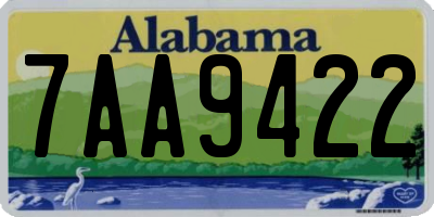 AL license plate 7AA9422