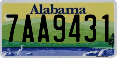 AL license plate 7AA9431