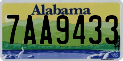 AL license plate 7AA9433