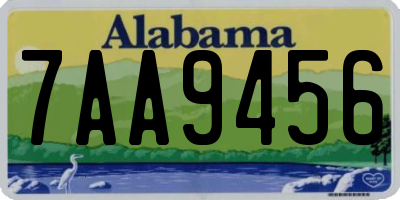 AL license plate 7AA9456