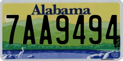 AL license plate 7AA9494
