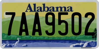 AL license plate 7AA9502