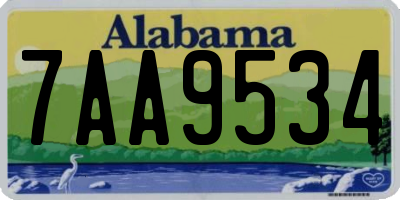 AL license plate 7AA9534