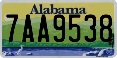 AL license plate 7AA9538