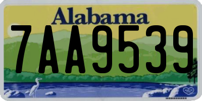 AL license plate 7AA9539