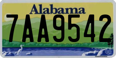 AL license plate 7AA9542