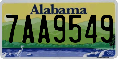AL license plate 7AA9549