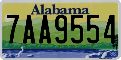 AL license plate 7AA9554