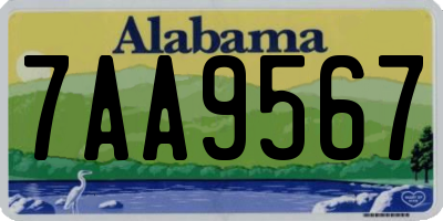 AL license plate 7AA9567