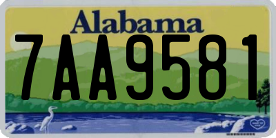 AL license plate 7AA9581