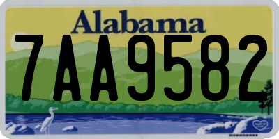 AL license plate 7AA9582