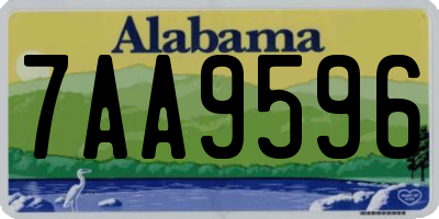 AL license plate 7AA9596