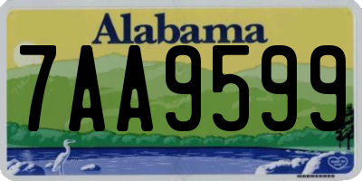 AL license plate 7AA9599