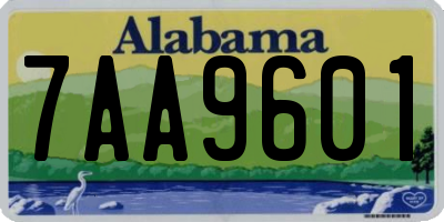 AL license plate 7AA9601
