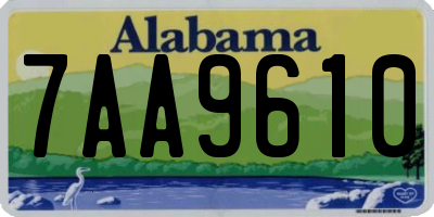 AL license plate 7AA9610