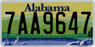 AL license plate 7AA9647