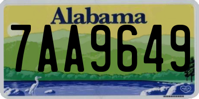 AL license plate 7AA9649