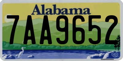 AL license plate 7AA9652