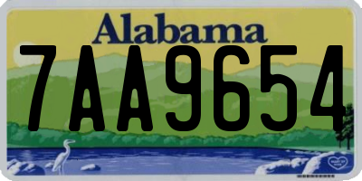 AL license plate 7AA9654