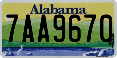 AL license plate 7AA9670