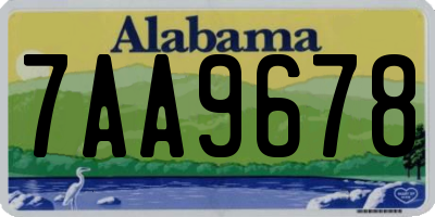 AL license plate 7AA9678