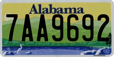 AL license plate 7AA9692