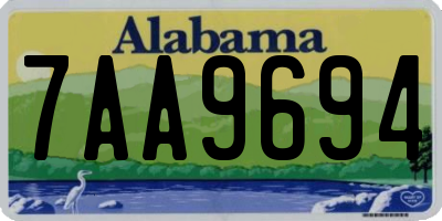 AL license plate 7AA9694