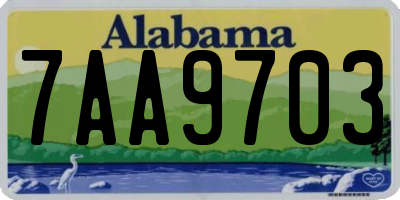 AL license plate 7AA9703
