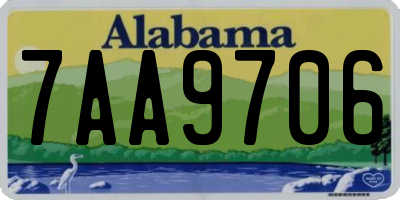 AL license plate 7AA9706