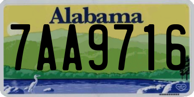 AL license plate 7AA9716