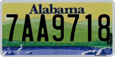 AL license plate 7AA9718