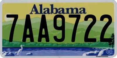AL license plate 7AA9722