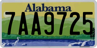AL license plate 7AA9725