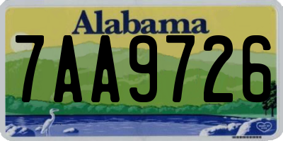 AL license plate 7AA9726