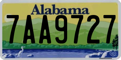 AL license plate 7AA9727