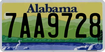 AL license plate 7AA9728